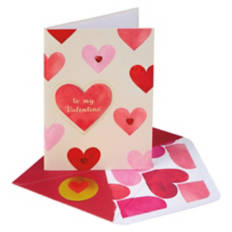 5" x 7" Valentine's Day Card - Hearts
