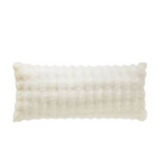 20" x 48" Faux Fur Body Pillow, White Bubble