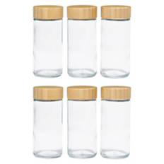 12 Piece Round Spice Jars with Bamboo Lid