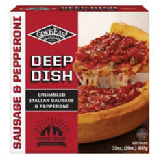 Deep Dish Pepperoni and Sausage Pizza