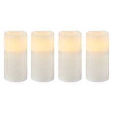 4 Piece Flameless LED Vanilla Scent Candle Set, White