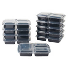 3 Compartment Food Storage Containers - 20 piece