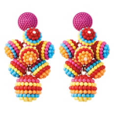 Multi Colored Ball Earrings