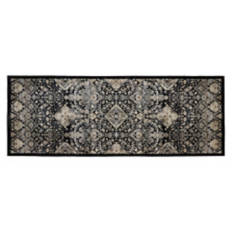2' x  6' Crystal Print Runner - Charcoal Medallions