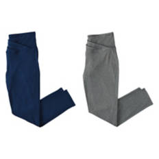 2 Pack Ladies Capri Leggings - Gray/Blue, S