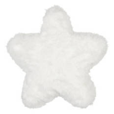 18" x 18" Americana Star Shaped Pillow - White Fur