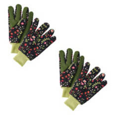 2 Pack Cotton Gardening Gloves - Green, M