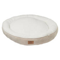 Round Corduroy Pet Bed, Cream