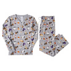 Ladies Halloween Pajamas - Grey, M