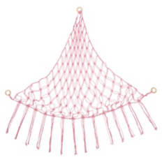 Triangular Shaped Boho Net Hammock, Pink