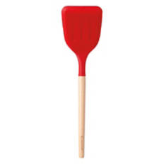 Beechwood & Silicone Spatula Turner, Red