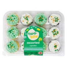 St. Patrick's Day Chocolate & Vanilla Flavored Mini Cupcakes, 12 count