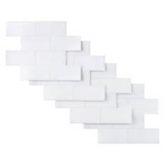 4 Pack Peel & Stick Wall Tiles, White