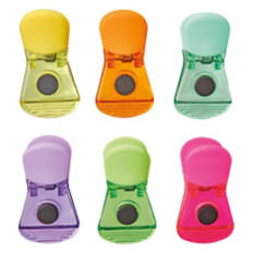 6 Pack Magnet Bag Clips, Rainbow
