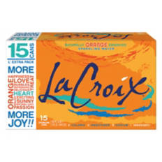 Orange Flavored Sparkling Water - 15 pack, 12 fl oz can