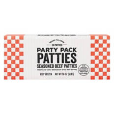 Party Pack Seasoned Beef Patties, 6 lbs
