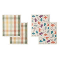 4 Piece Swedish Dish Cloths - Geometric Print