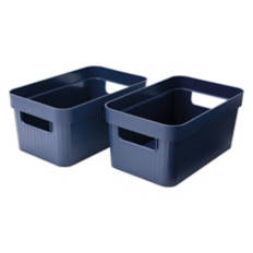 2 Pack Medium Storage Boxes, Blue