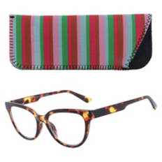 Ladies Reading Glasses with Case - Tortoise, 2.5