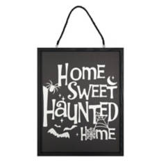 Halloween Reversible Wall Sign - Haunted Home