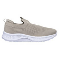Ladies Comfort Slip on Trainer Shoes - Beige, 7