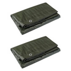 5.8' x 7.8' Medium Duty Tarps -2 Pack, Green