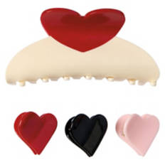 4 Pack Valentines Day Accessories - Heart Claw Clip