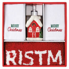 4 Pack Holiday Bathroom Set - Merry Christmas