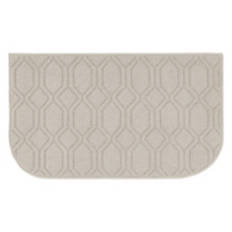 20" x 34" Polygon Slice Shaped Kitchen Accent Rug, Taupe