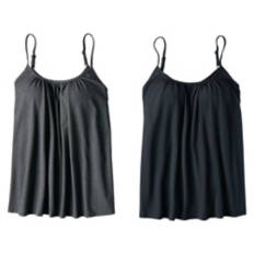 2 Pack Ladies Camisole Bras - Black/Grey, M
