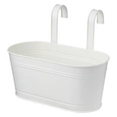 Metal Hanging Trough Planter, White