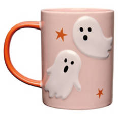 Pastel Halloween Mug - Embossed Ghosts
