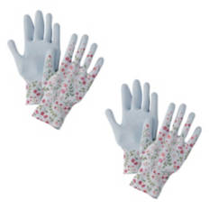 2 Pack Latex Gardening Gloves - Blue, M
