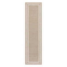 2' x  8' Oversized Runner - Taupe Double Border