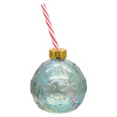 Holiday Ornament Glass Sipper - Green