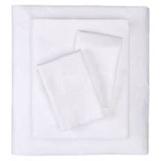 Queen Size 300 Thread Count Cotton Percale Sheet Set, White