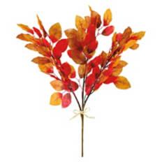 23" Tall Faux Floral Stem - Red & Orange Leaves