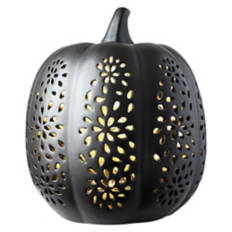 LED Ceramic Pumpkin - Black