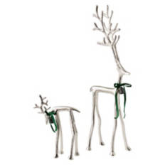 2 Piece Holiday Reindeer Set - Silver Finish, S & M