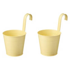 2 Pack Metal Hanging Pots, Yellow