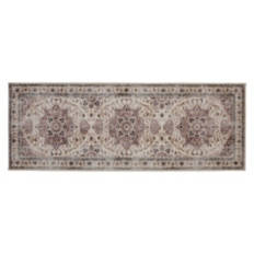 2' x  6' Crystal Print Runner - Brown Traditional