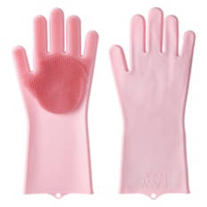 Silicone Scrub Gloves - Pink