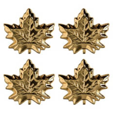 4 Pack Fall Appetizer Plates - Gold Leaf