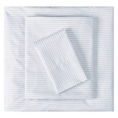 3 Piece Soft & Smooth Twin XL Size Bed Sheet Set, Stripe
