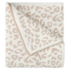 50" x 70" Ultra Cozy Knit Throw, Cream Leopard