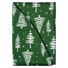 70" Round Holiday Vinyl Tablecloth - Trees