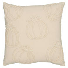 18" x 18" Harvest Decor Pillow - White Tufted Pumpkin