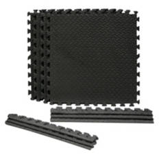 4 Pack Interlocking Floor Mats, Dark Grey