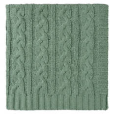 50" x 60" Soft Cable Knit Throw, Green