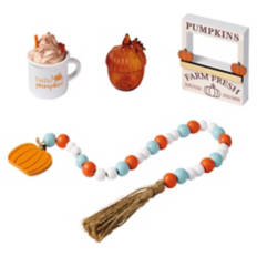 4 Piece Fall Tray Objects - Pick Your Own Pumpkin Collection